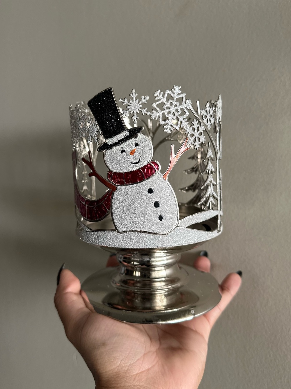 Bath and Body Works Snowman Candle Holder